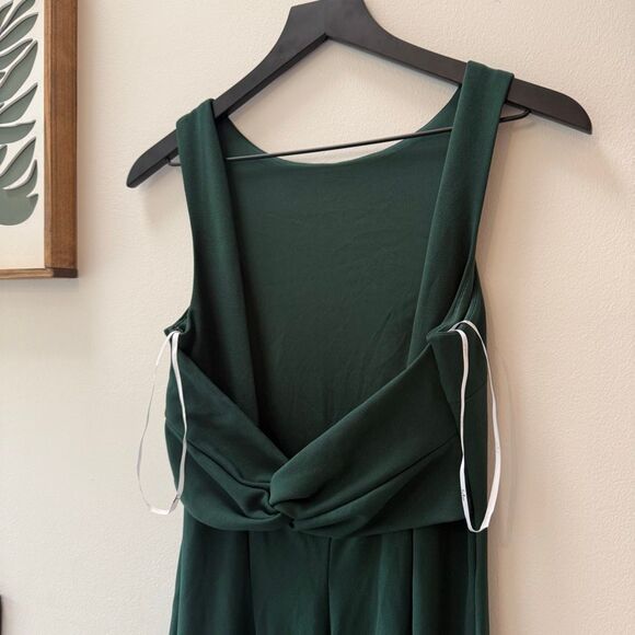 $99 Lulus Love In Your Eyes Hunter Green Knotted Mermaid Maxi Dress size small - Picture 7 of 9